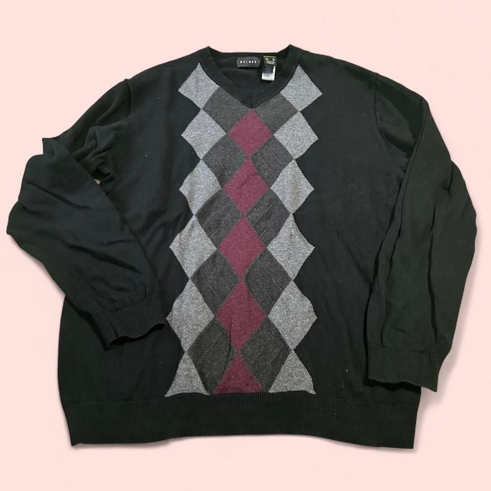 Black Argyle Sweater